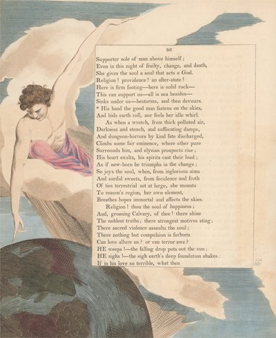 Pensamientos Nocturnos de Young, Página 86, Su Mano el Buen Hombre Afianza en los Cielos de William Blake